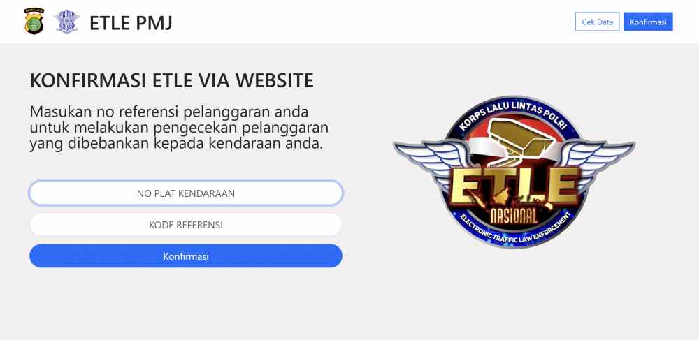 cek e tilang dengan plat nomor